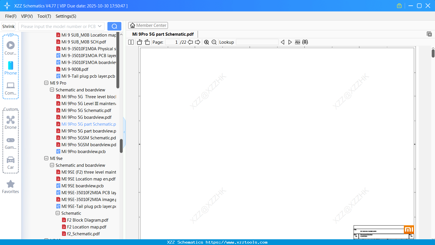 Xiaomi Mi 9Pro 5G Part Schematic